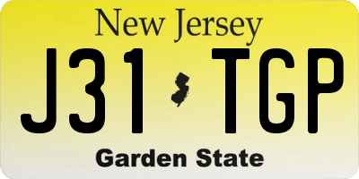 NJ license plate J31TGP