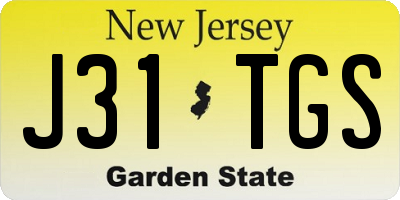 NJ license plate J31TGS