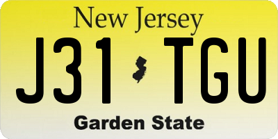 NJ license plate J31TGU