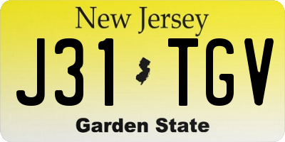 NJ license plate J31TGV