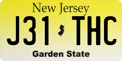 NJ license plate J31THC