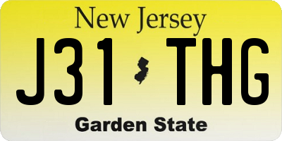 NJ license plate J31THG