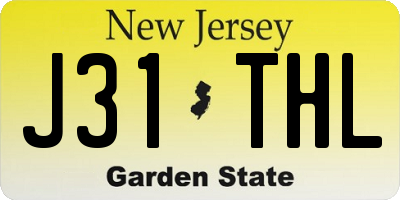NJ license plate J31THL