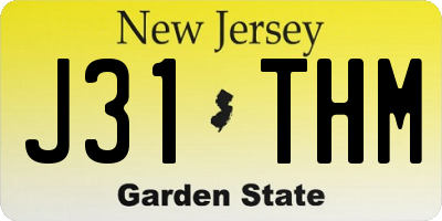 NJ license plate J31THM