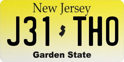 NJ license plate J31THO