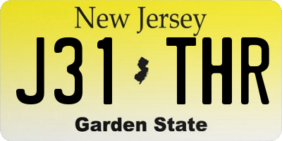 NJ license plate J31THR