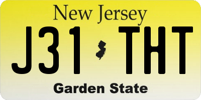 NJ license plate J31THT