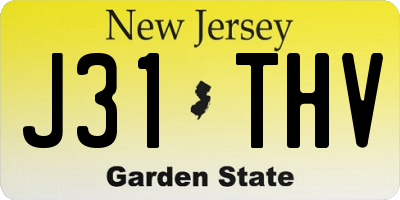 NJ license plate J31THV