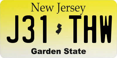 NJ license plate J31THW