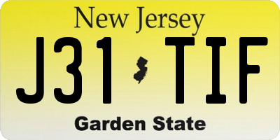 NJ license plate J31TIF