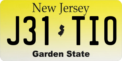 NJ license plate J31TIO