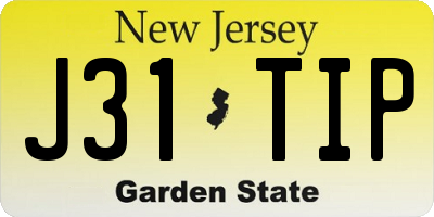 NJ license plate J31TIP
