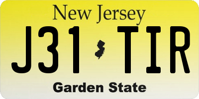 NJ license plate J31TIR