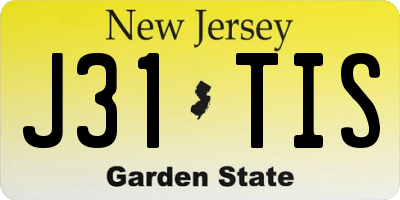 NJ license plate J31TIS