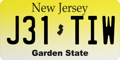 NJ license plate J31TIW