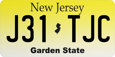 NJ license plate J31TJC
