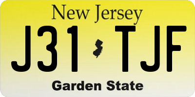 NJ license plate J31TJF