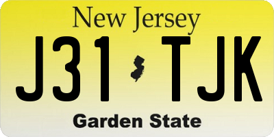 NJ license plate J31TJK