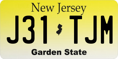 NJ license plate J31TJM