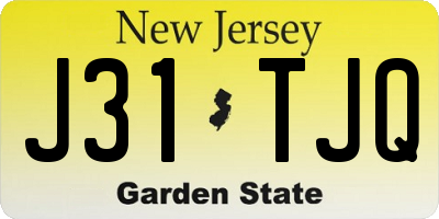 NJ license plate J31TJQ