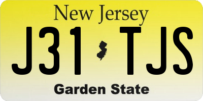 NJ license plate J31TJS