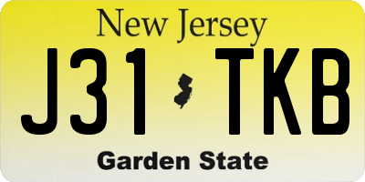 NJ license plate J31TKB