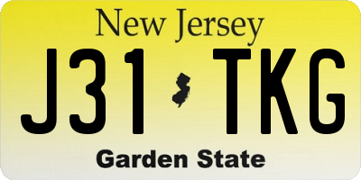 NJ license plate J31TKG