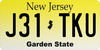 NJ license plate J31TKU