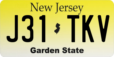 NJ license plate J31TKV