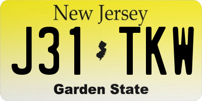 NJ license plate J31TKW