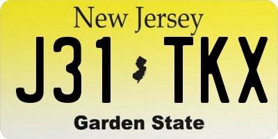 NJ license plate J31TKX