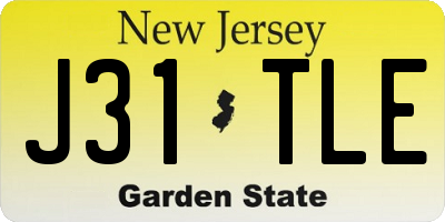 NJ license plate J31TLE
