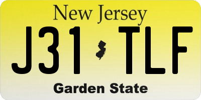 NJ license plate J31TLF