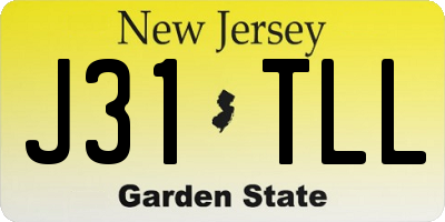 NJ license plate J31TLL