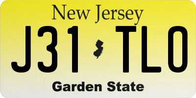 NJ license plate J31TLO