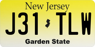 NJ license plate J31TLW