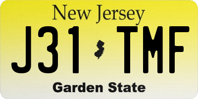 NJ license plate J31TMF