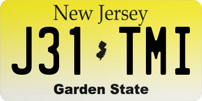NJ license plate J31TMI
