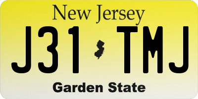 NJ license plate J31TMJ