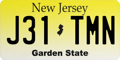 NJ license plate J31TMN