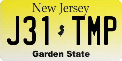 NJ license plate J31TMP