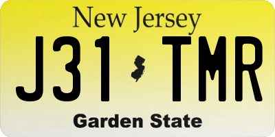NJ license plate J31TMR