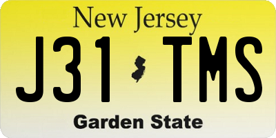 NJ license plate J31TMS