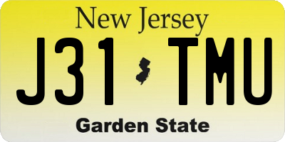 NJ license plate J31TMU