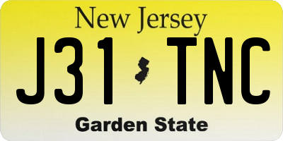 NJ license plate J31TNC
