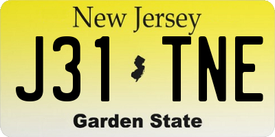 NJ license plate J31TNE