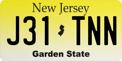 NJ license plate J31TNN