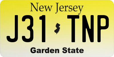 NJ license plate J31TNP