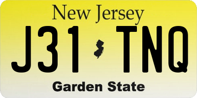 NJ license plate J31TNQ