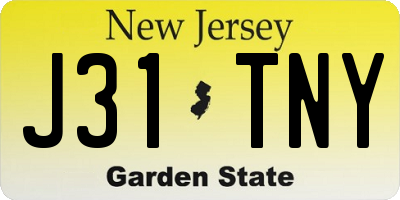 NJ license plate J31TNY